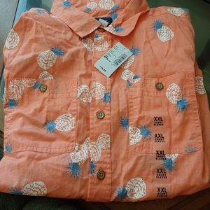 Boys Button Down Short Sleeve Tropical Shirt 🍍
